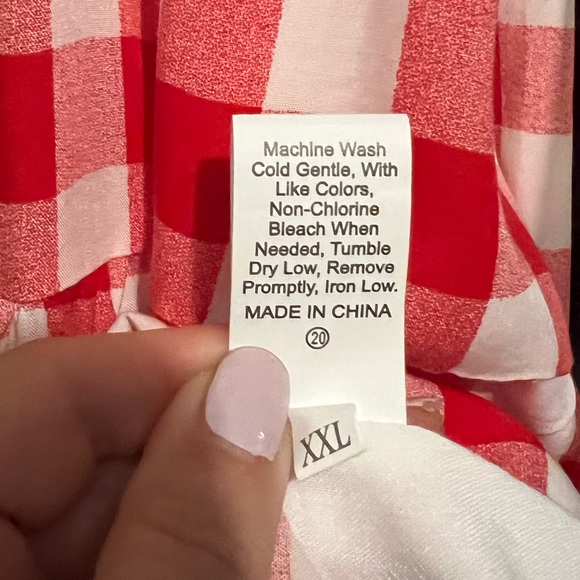 Pretty Garden Sleeveless Summer Dress NWT red white Buffalo plaid checked ruffle - Picture 5 of 9